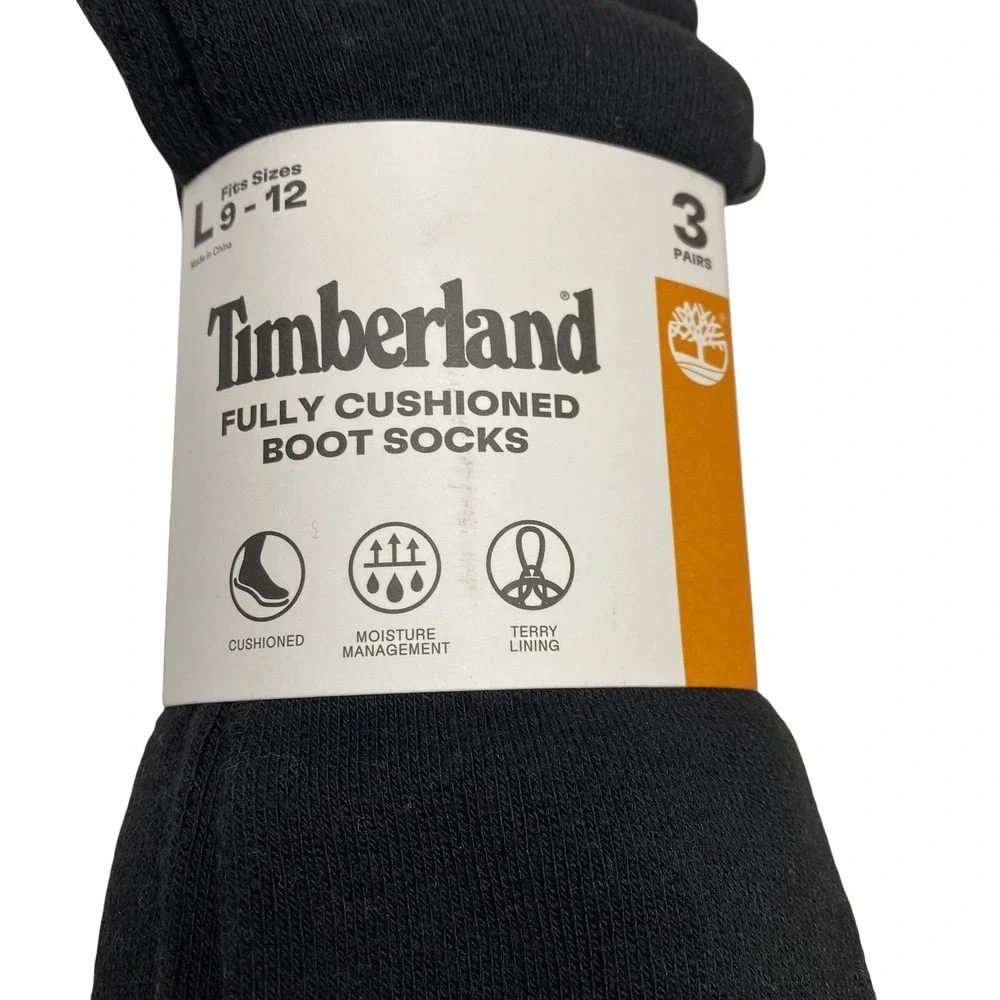 Timberland Mens 7 Pair Socks Bundle Fully Cushioned Boot & Crew Socks 9-12 NWT